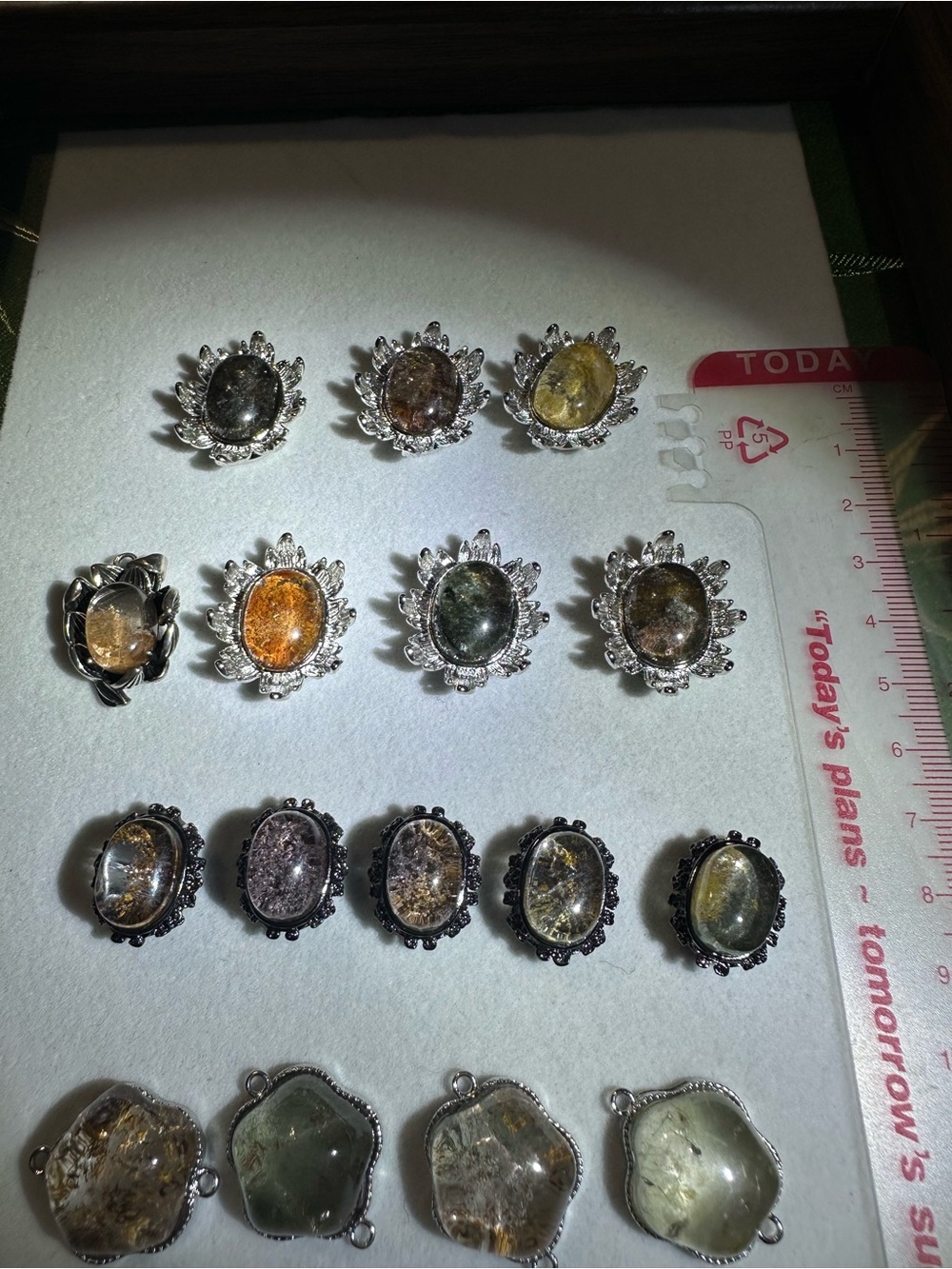 Assorted phantom quartz pendants charms